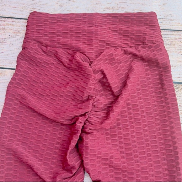 Set of 6 Honey Comb Scrunch Yoga Legging Pants Butt Lifting Activewear - Picture 4 of 13